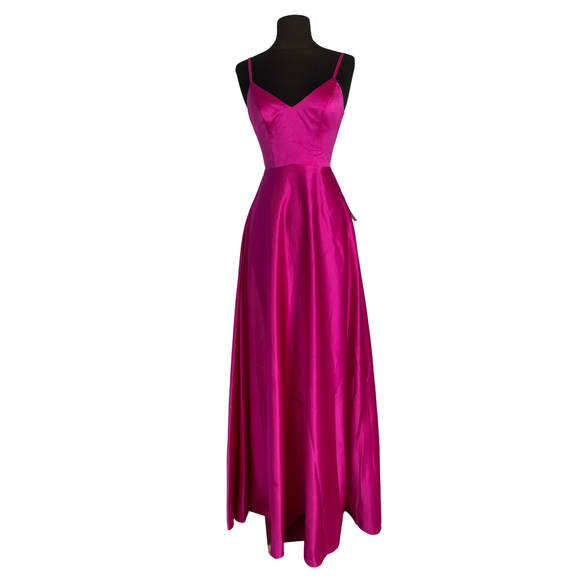 JULES & CLEO Long Satin Gown Pink Size 2 NWT