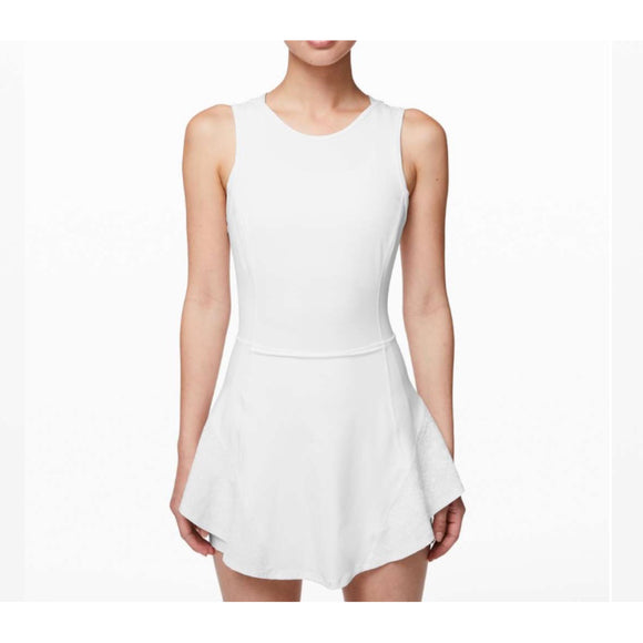 LULULEMON Serene Stride Dress Reflective Tennis Run In White Size 4