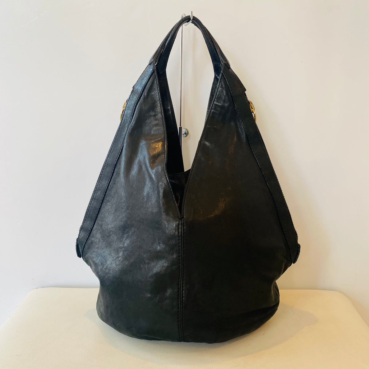 Givenchy Brown/Black Monogram Canvas and Patent Leather Hobo