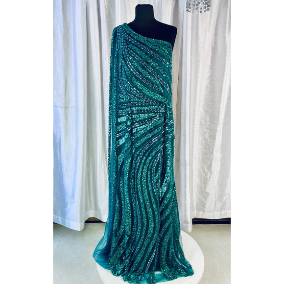 TERANI Long Emerald Gown Size 14 NWT