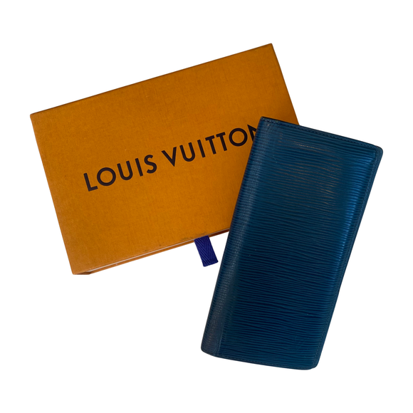 LOUIS VUITTON Epi Brazza Wallet Toledo Blue