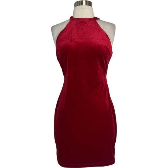 BOUTIQUE Dress Short Velvet Cocktail Red Size 9 NWT