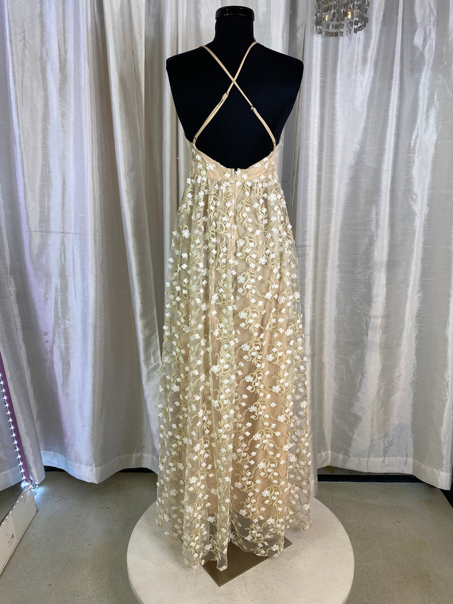slim fit dress slacks ALTAR'D STATE Caledonia Maxi Dress Ivory/Nude Size XS – Style Exchange  Boutique PGH