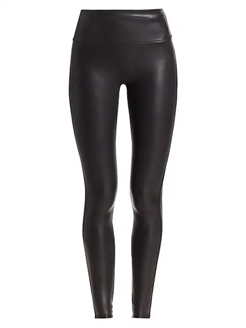 SPANX® Black Faux-Leather Leggings Size XL
