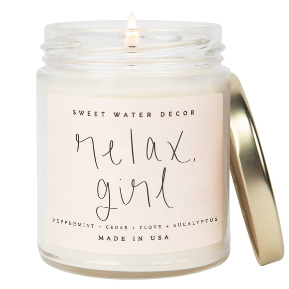 Relax, Girl 9 oz Soy Candle - Home Decor & Gifts