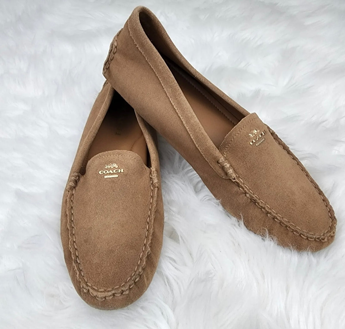 foretage Gangster nylon COACH Amber Suede Leather Loafers Size 8 SA002774 Camel – Style Exchange  Boutique PGH