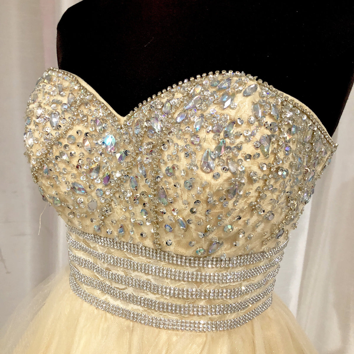 ANNY LEE Short Cream Strapless Gown – Style Exchange Boutique PGH