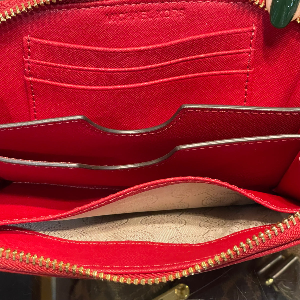 MICHAEL KORS Red Zippered Wristlet Wallet Style Exchange Boutique PGH