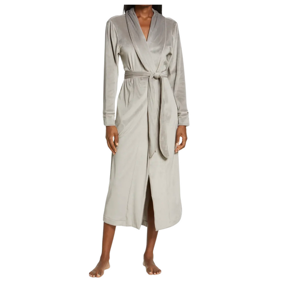 SKIMS Velour Women's Long Robe Gray Size XS NWT