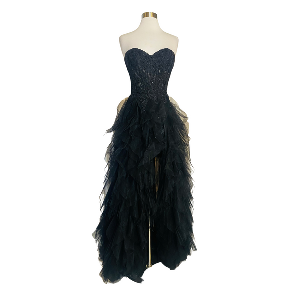 MAJA BELLA Long Strapless Gown Black Size 2