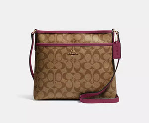 COACH File Crossbody Signature Canvas Brown/Plum