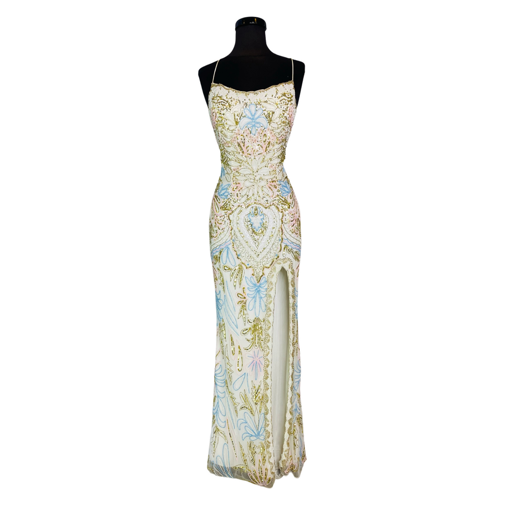 PRIMAVERA Style 4156  Long Gown Ivory Multi Size 0