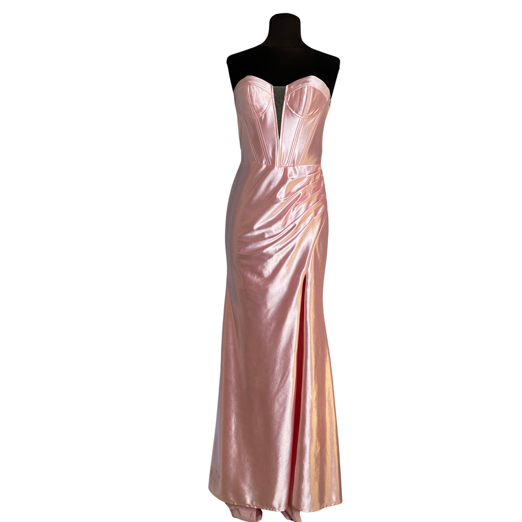 JOVANI Style 37515 Long Satin Gown Light Pink Size 4