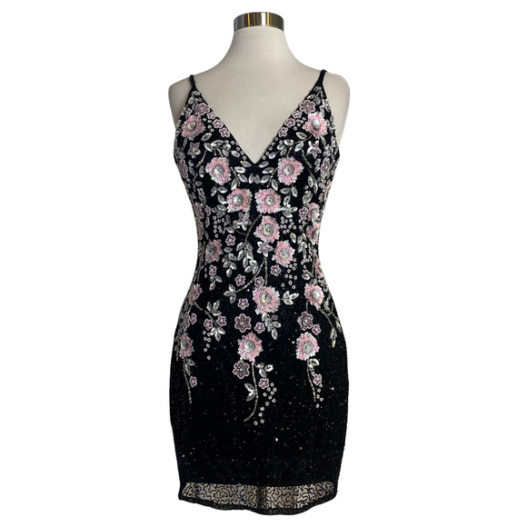 PRIMAVERA Short Cocktail Dress Black Size 6