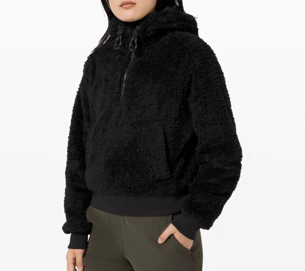 LULULEMON Oh So Sherpa Half Zip Black Size 10