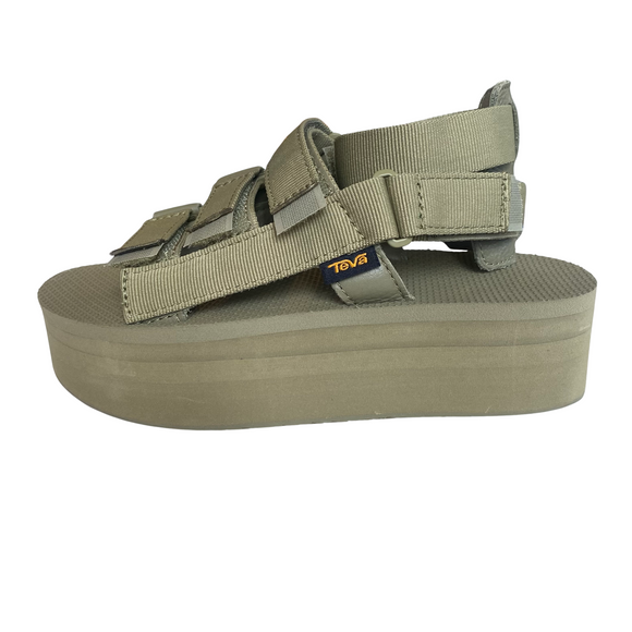 TEVA Mevia Flatform Sandals Olive Size 6