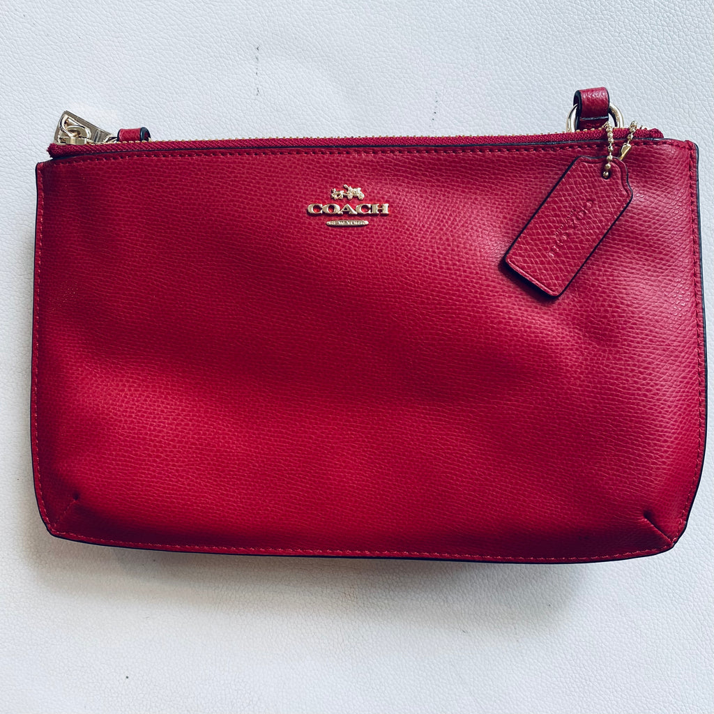 COACH Double Zip Crossbody Red