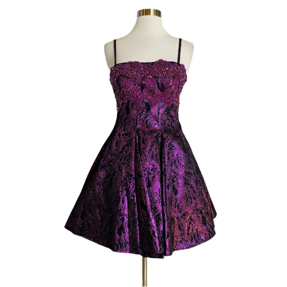 DAVE & JOHNNY Short A-Line Cocktail Dress Purple Size 0