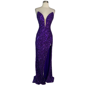 SHERRI HILL Style # 55431 Long Gown Purple Size 2
