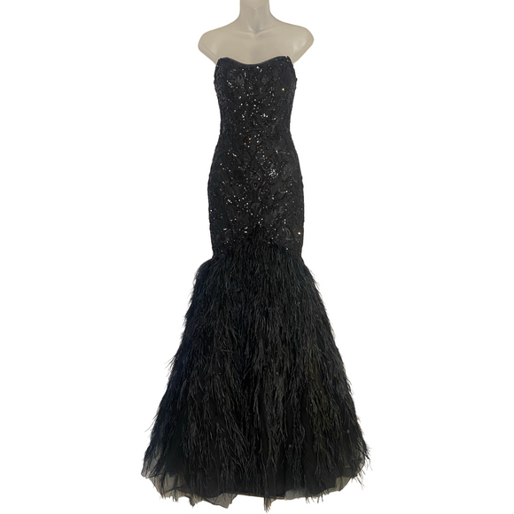 MORI LEE Style 48059 Long Mermaid Gown Black Size 00