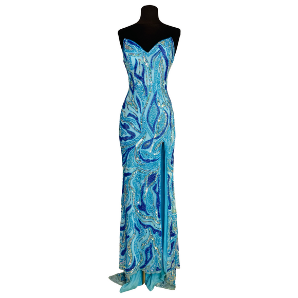 PORTIA AND SCARLETT Long Light Blue Gown Size 0 PS24812