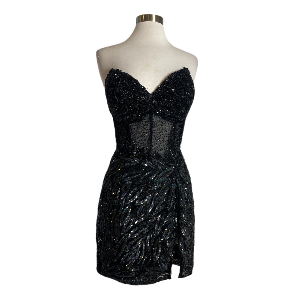 Primavera Couture Style 4222 Short Cocktail Dress Black Size 6