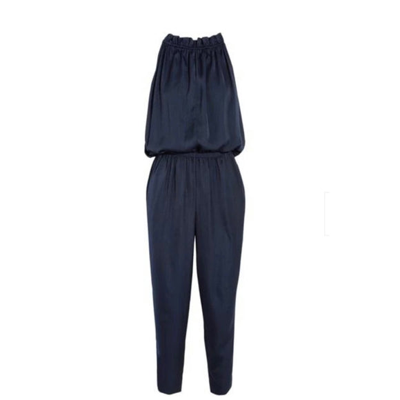 IRIS & INK  Navy Drawstring Jumpsuit