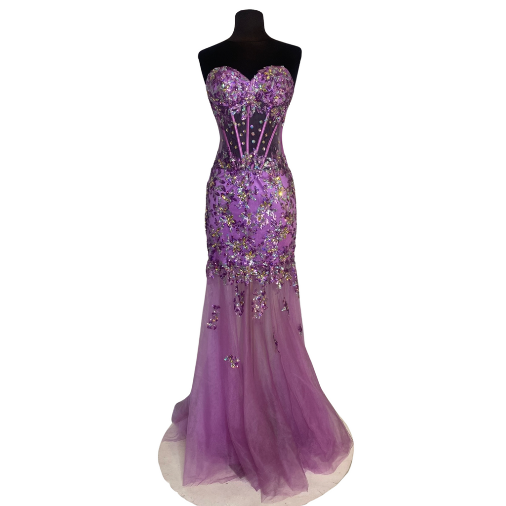 BOUTIQUE Long Strapless Gown Lavender Size 2