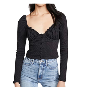 FREE PEOPLE Ladybug Long Sleeve Corset Top Small NWT