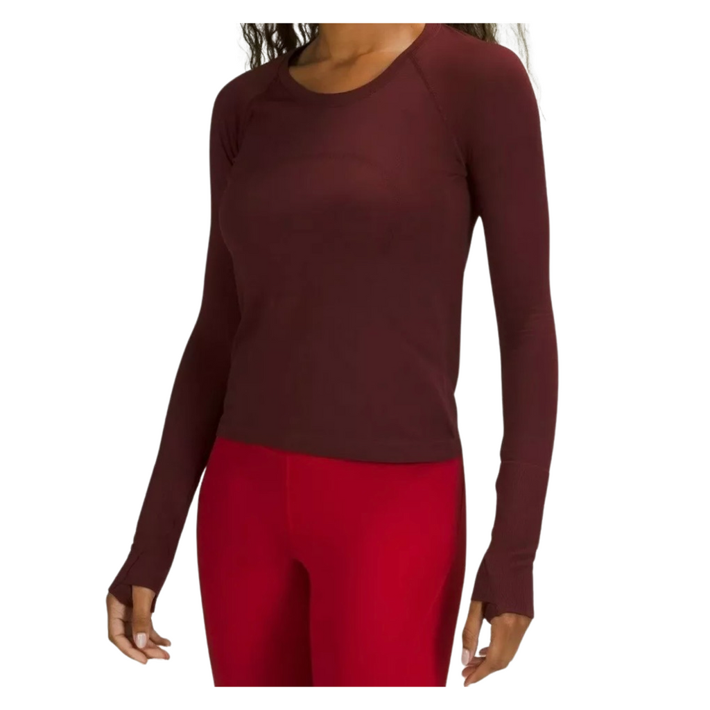 LULULEMON Swiftly Tech LS 2.0 Race Red Merlot Size 10 NWT