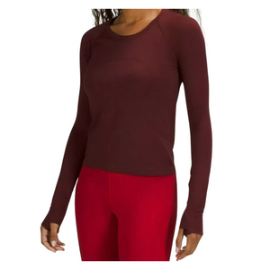 LULULEMON Swiftly Tech LS 2.0 Race Red Merlot Size 10 NWT