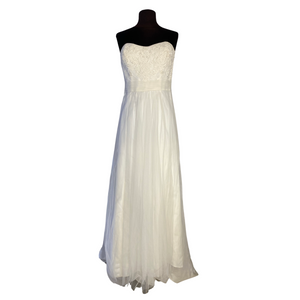 DAVIDS BRIDAL Long Tulle Wedding Gown White Size 12