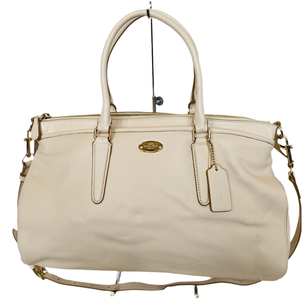 COACH Morgan Satchel Hand Bag Ivory Winter White F36125