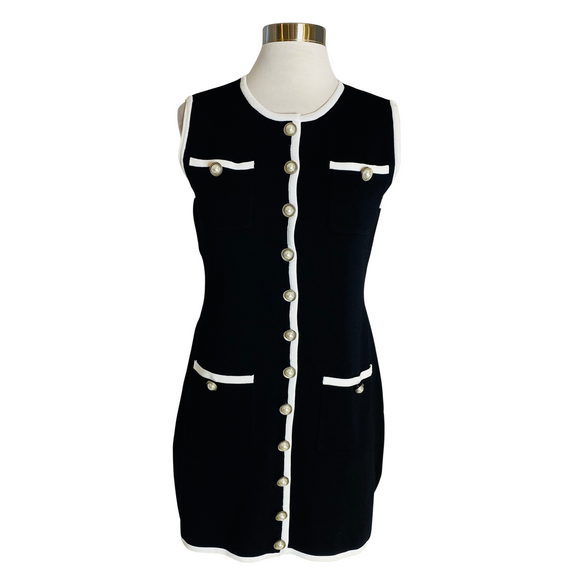 VICI Knit Cocktail  Dress Black/White Size Small NWT