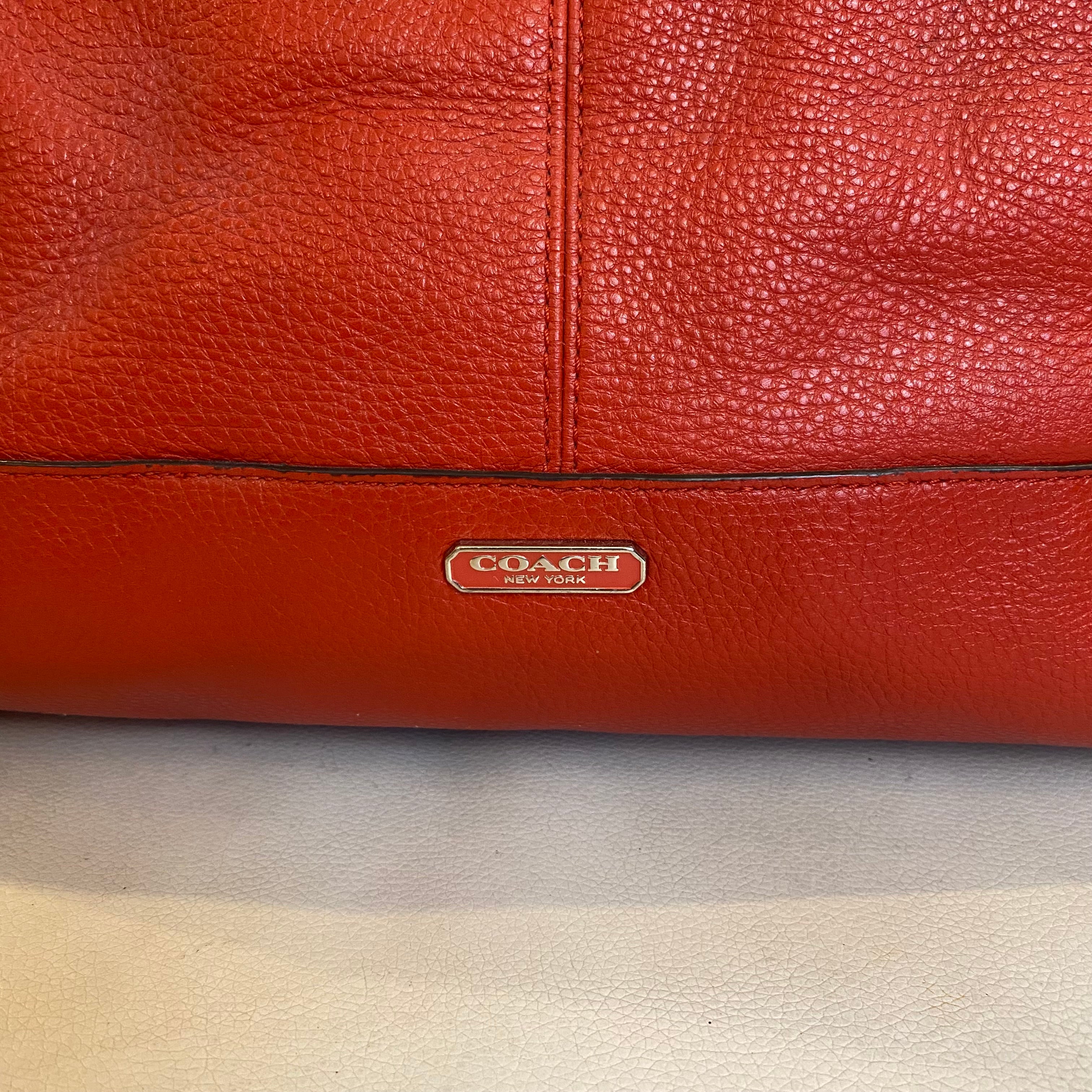 COACH #D1473-F31324 Red Leather Katheryn Triple Zipper Satchel COACH #D1473-F31324 Red Leather Katheryn Triple Zipper Satchel