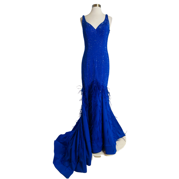 JOHNATHAN KAYNE Style 2406 Long Gown Royal Blue Size 8