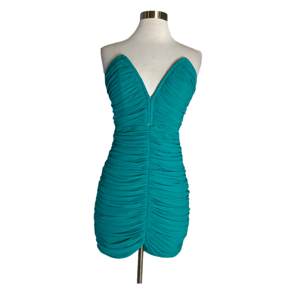 MICHAEL COSTELLO × REVOLVE Annette Mini Cocktail Dress in Aqua Size Medium