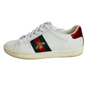 GUCCI Ace Sneakers White/Red/Green Size 35