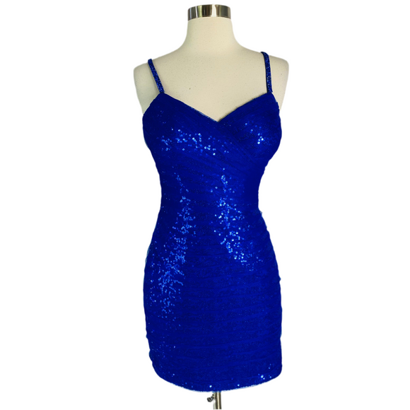 LA FEMME Short Cocktail Dress Royal Blue Size 4