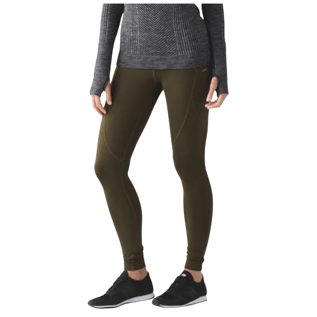 First Mile Tech Tight Military Green Cold Weather Run Leggings Size 8