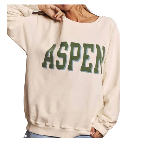 RETRO BRAND Aspen Sweatshirt Cream/Green Size Small