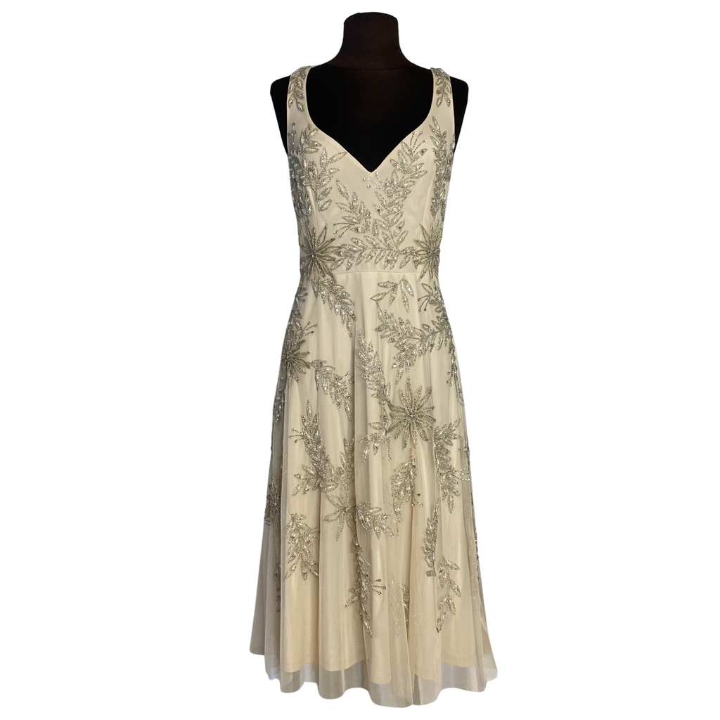 AIDAN MATTOX Cocktail Dress Champagne Size 10 NWT