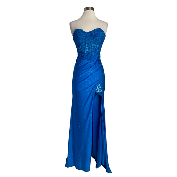 BOUTIQUE Long Strapless Gown Blue Size 2