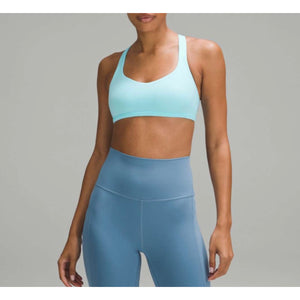 Lululemon Free to Be Wild Bra Cyan Blue Size 10