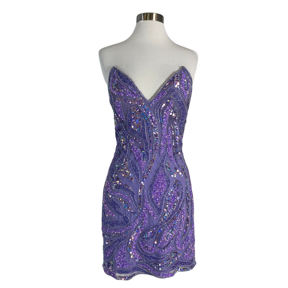 PORTIA & SCARLETT Style PS24803 Short Strapless Dress Purple Size 8