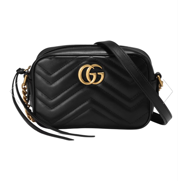GUCCI GG Marmont Mini Shoulder Bag Black NEW IN BOX