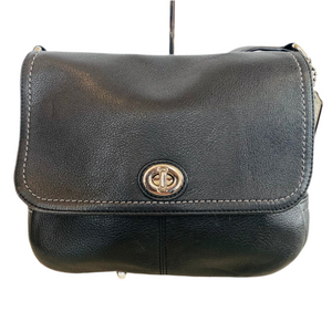 COACH Park Taylor Black Flap Turnlock Crossbody Bag No.F23663