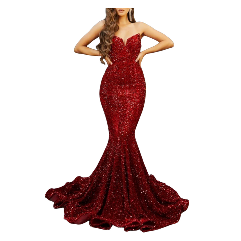 PORTIA & SCARLETT Style PS21208 Long Strapless Gown Red Size 18