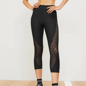 ALO Airlift Mesh High-Waist Celeste Capri Black Size XS