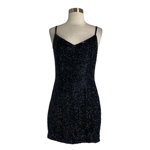 OLEG CASSINI Black Tie Short Beaded Cocktail Dress Black Size 6 Style Exchange Boutique PGH OLEG CASSINI Black Tie Short Beaded Cocktail Dress Black Size 6 Style Exchange Boutique PGH